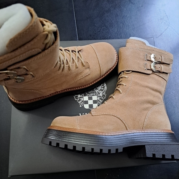 NIB Vince Camuto Monchia Platform Moto Boots Size 8.5 - Picture 2 of 12